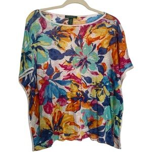 Ralph Lauren Colorful Floral Print Top XS